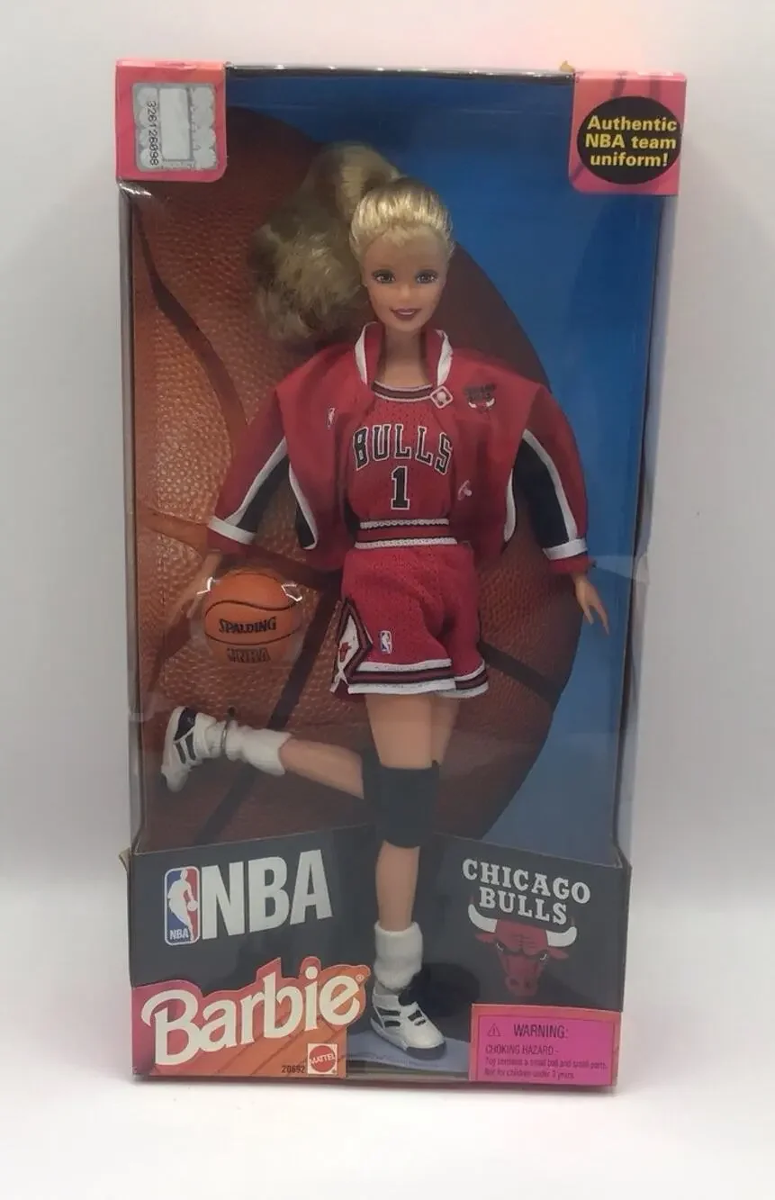 Vtg 1998 Chicago Bulls NBA Barbie Doll Mattel 20692 NRFB Official Team Uniform